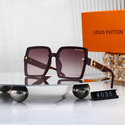 Oversized Sunglasses with Patterned Temples  4035