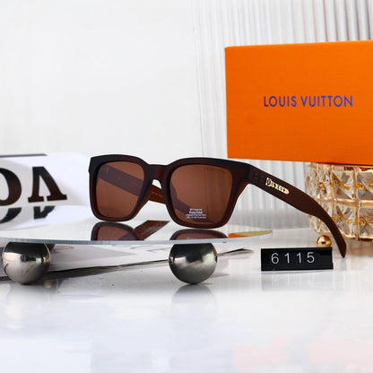 Square Frame Sunglasses with Side Stripe  6115