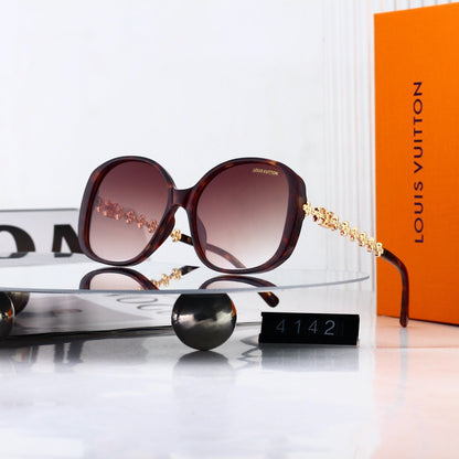 Alloy Metal Polygon Logo Sunglasses 4142