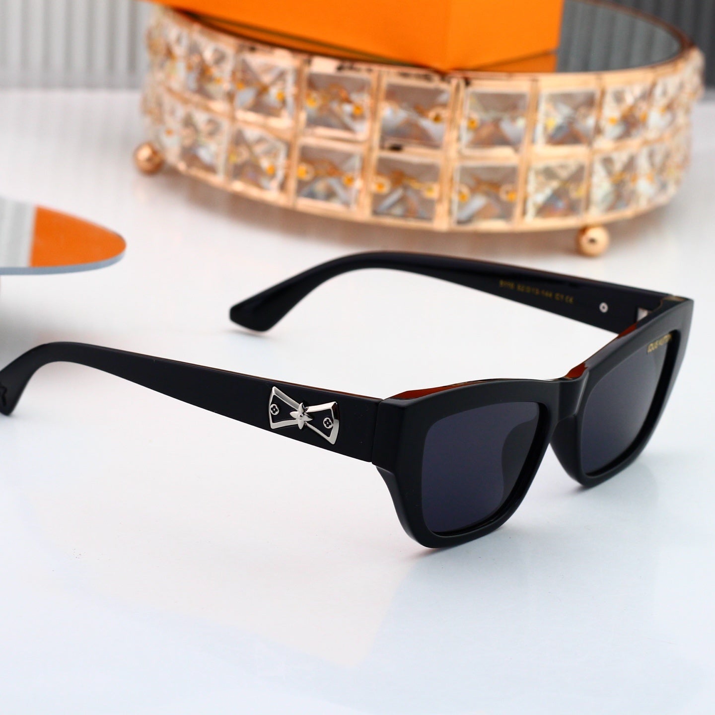 Square Sunglasses with Bow Detail (Model 6111)