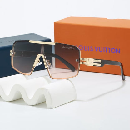 Shield Sunglasses with Side Metal Logo