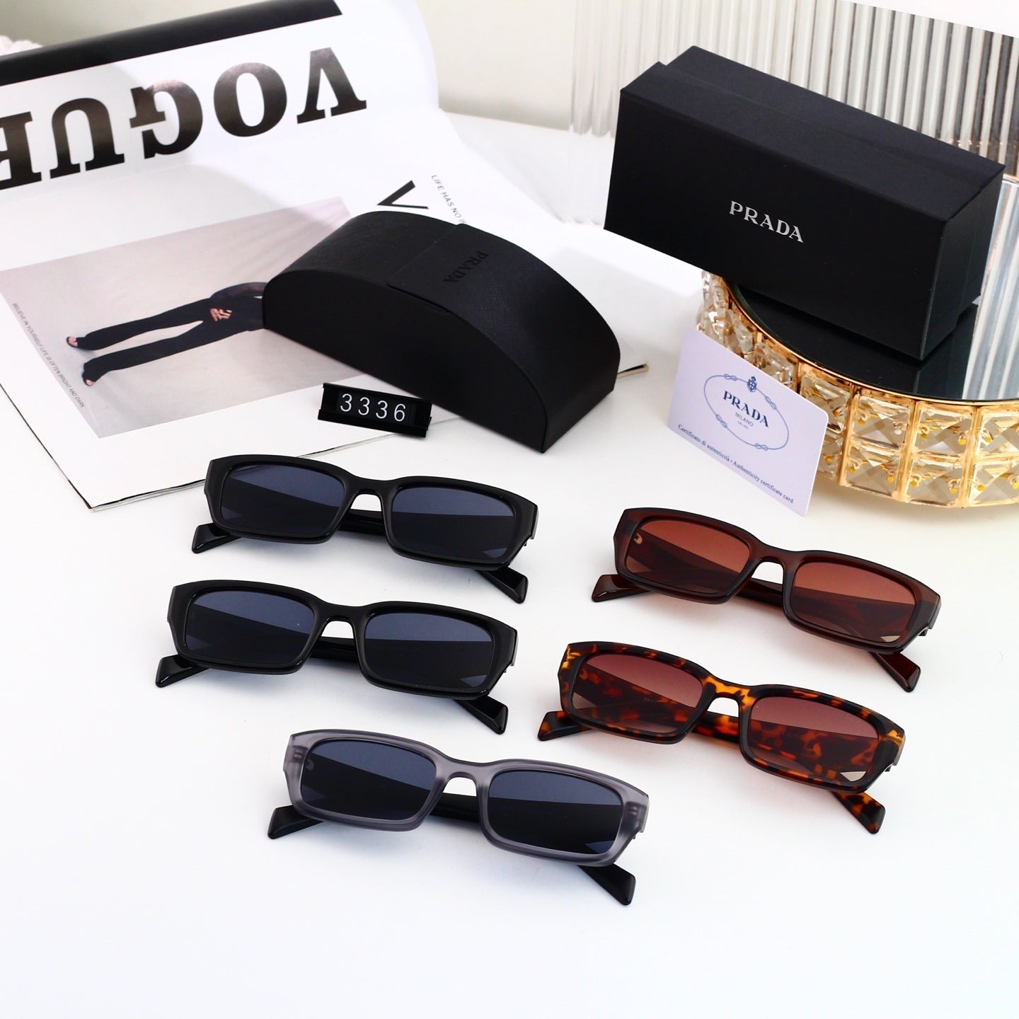 Trendy Metal Frame Polygon Logo Sunglasses 3336