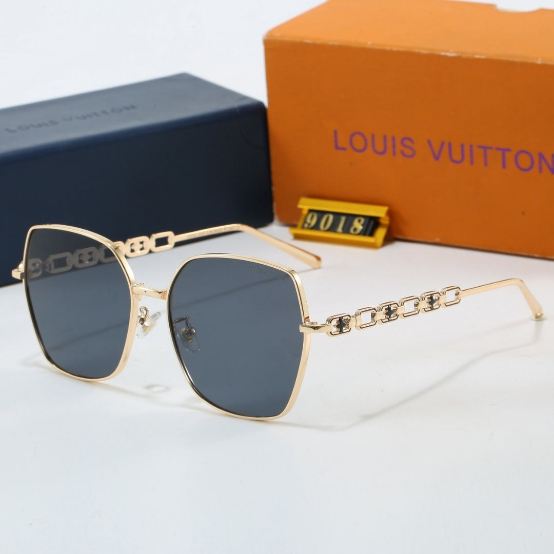 Chain Temple Polygon Sunglasses