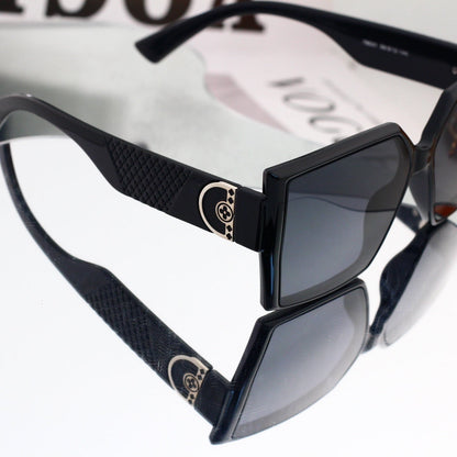 Geometric Hollow-out Metal Decorated Sunglasses 68806