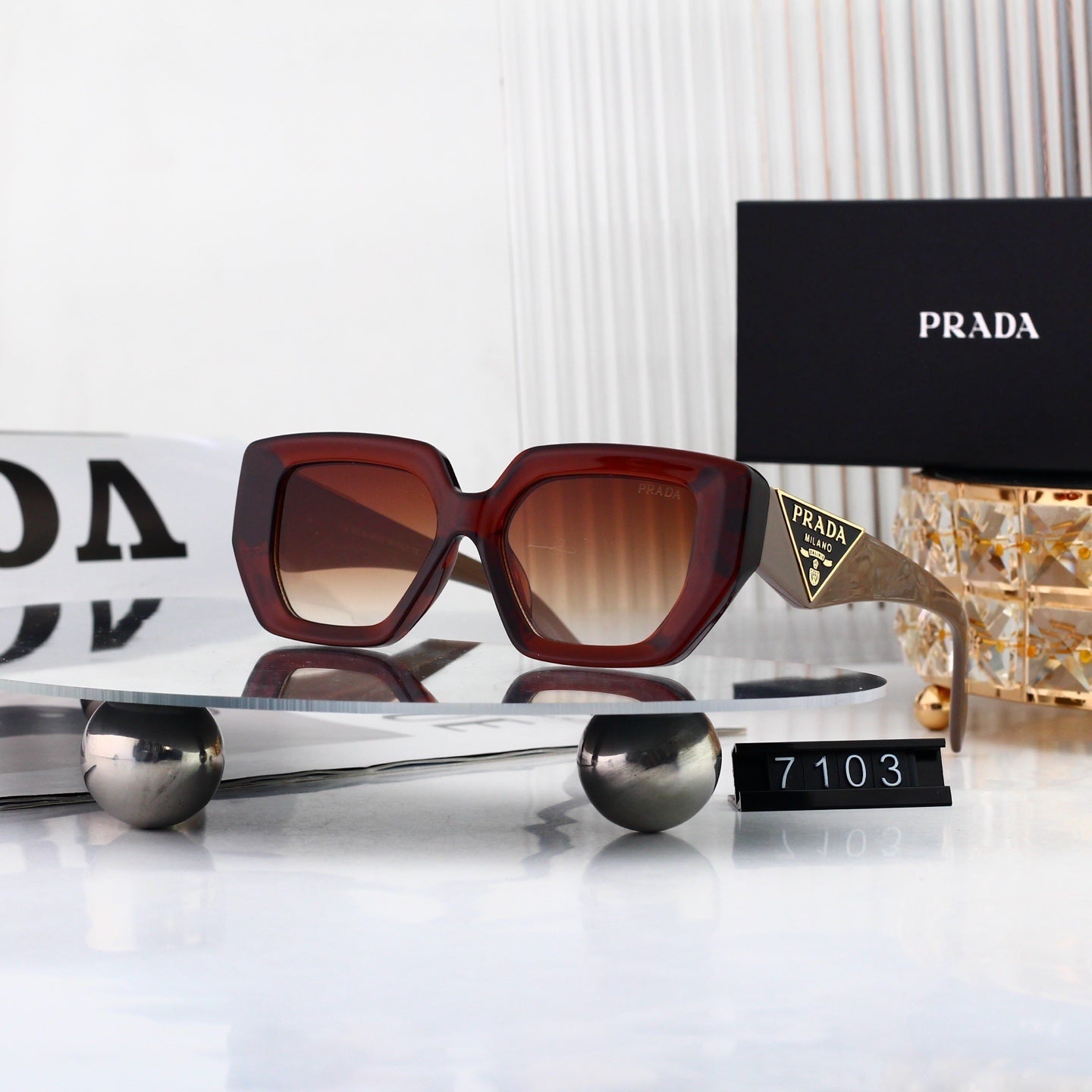 Polarized Sunglasses Personality Irregular Square Frame Sunglasses  7103
