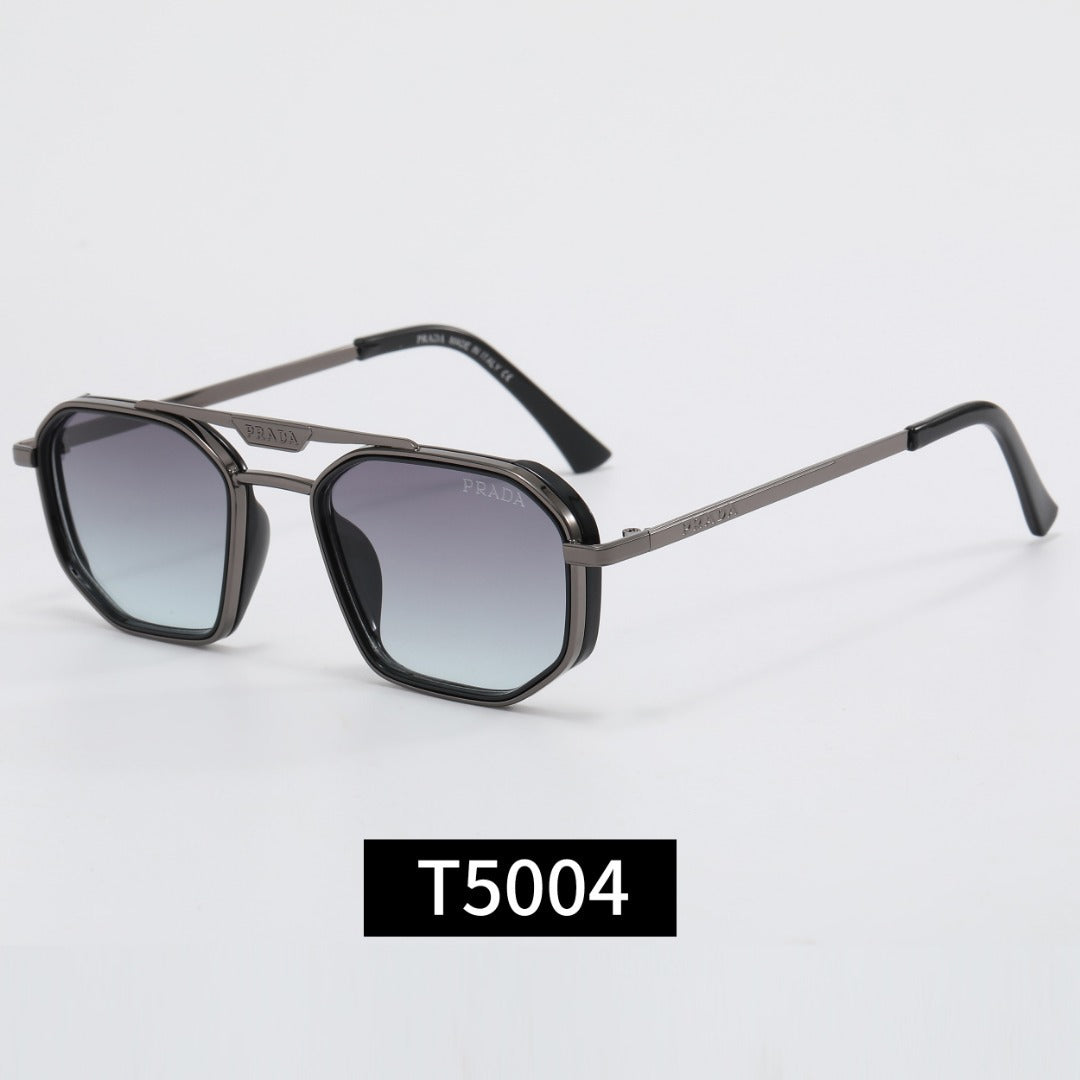 Classic Metal Frame Polygon Sunglasses Male Retro 5004