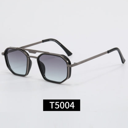 Classic Metal Frame Polygon Sunglasses Male Retro 5004
