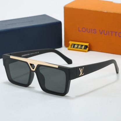 Geometric Vanguard Oversized Sunglasses with Metal Triangle Detail (Model 1984)