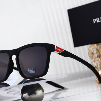 Trendy Metal Logo Polygon Sunglasses Female Stylish 6116