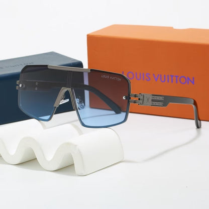 Shield Sunglasses with Side Metal Logo