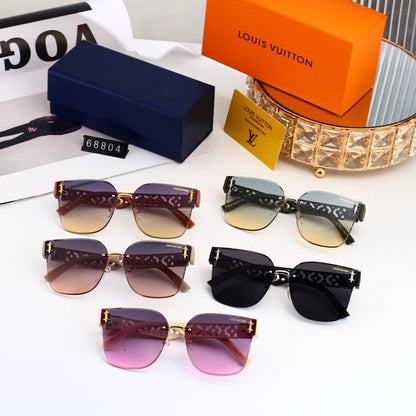 Frameless Oversized Sunglasses with Cut-out Star Accents 68804
