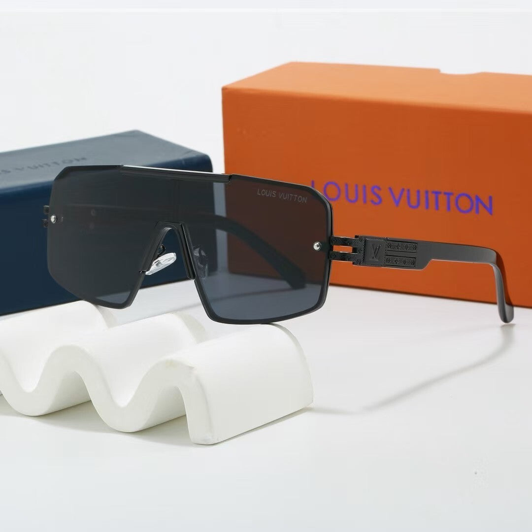 Shield Sunglasses with Side Metal Logo