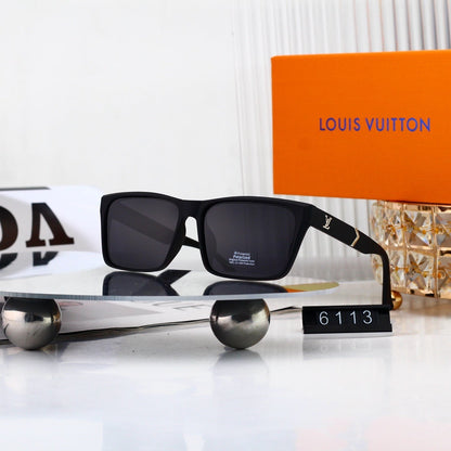 Square Frame Sunglasses with Side Logo 6113