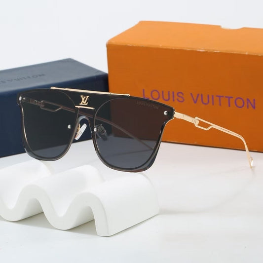 Metal Beam Rimless Oversized Sunglasses