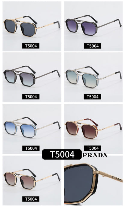Classic Metal Frame Polygon Sunglasses Male Retro 5004