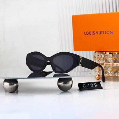 Irregular Cat-Eye Sunglasses with Monogram Details  0709