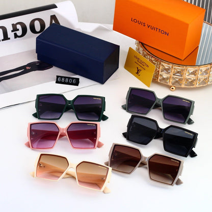 Geometric Hollow-out Metal Decorated Sunglasses 68806