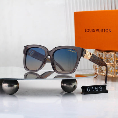 Square Sunglasses with Metal Side Detail  6163