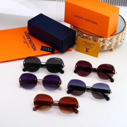 Rimless Sunglasses with Clover Detail (Model 3533)