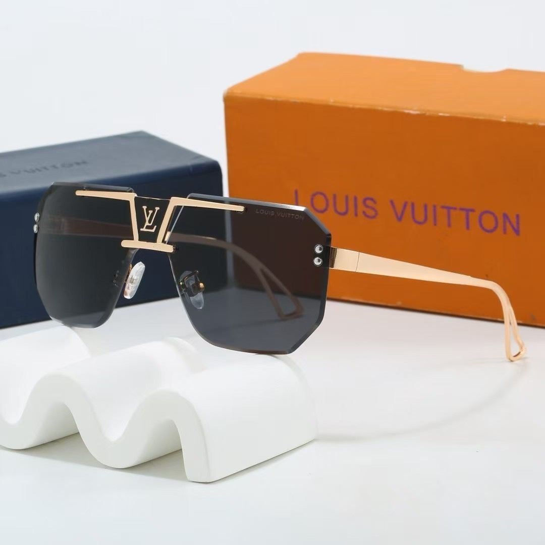 Frameless Polygonal Metal Beam Sunglasses