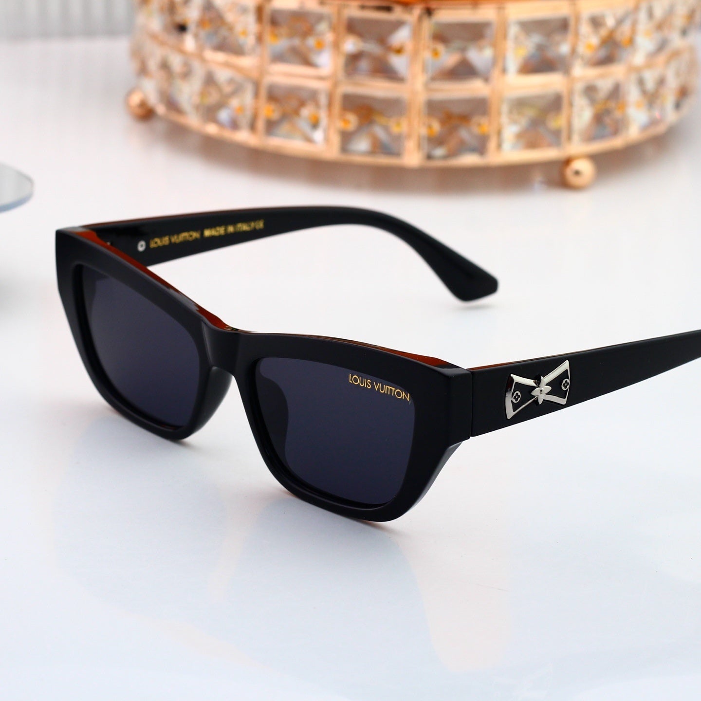 Square Sunglasses with Bow Detail (Model 6111)
