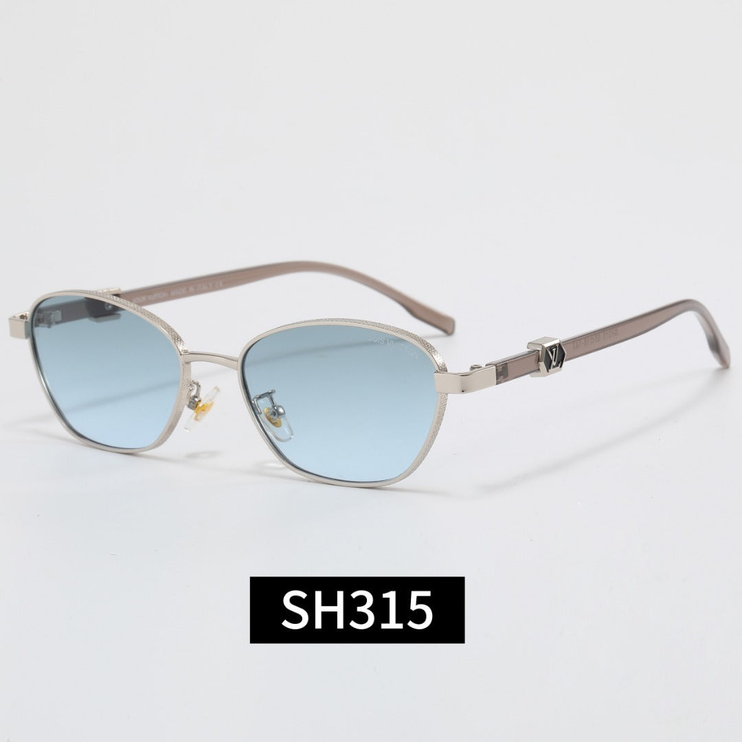 Thin Metal Frame Geometric Sunglasses SH315