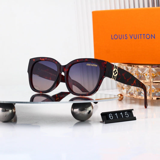 Oversized Sunglasses with Metal Side Detail (Model 6115)