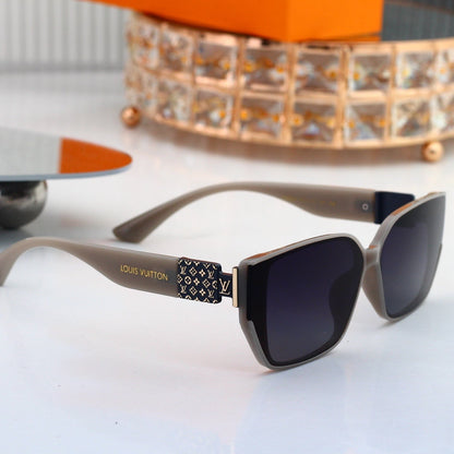 V-Logo Oversized Sunglasses with Monogram Temples (Model 3854)