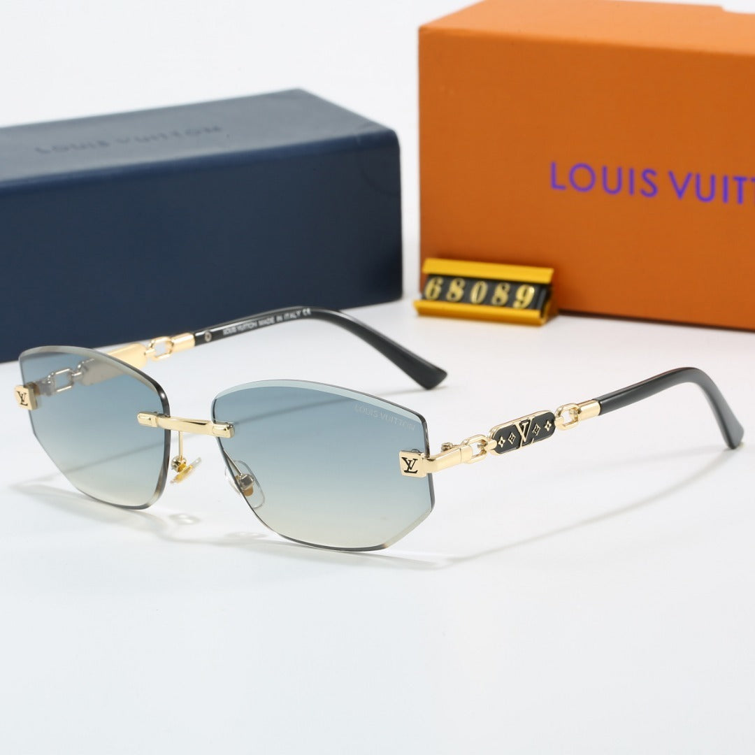 Rimless Polygon Sunglasses with Monogram Details  68089