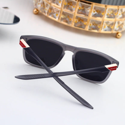 Trendy Metal Logo Polygon Sunglasses Female Stylish 6116