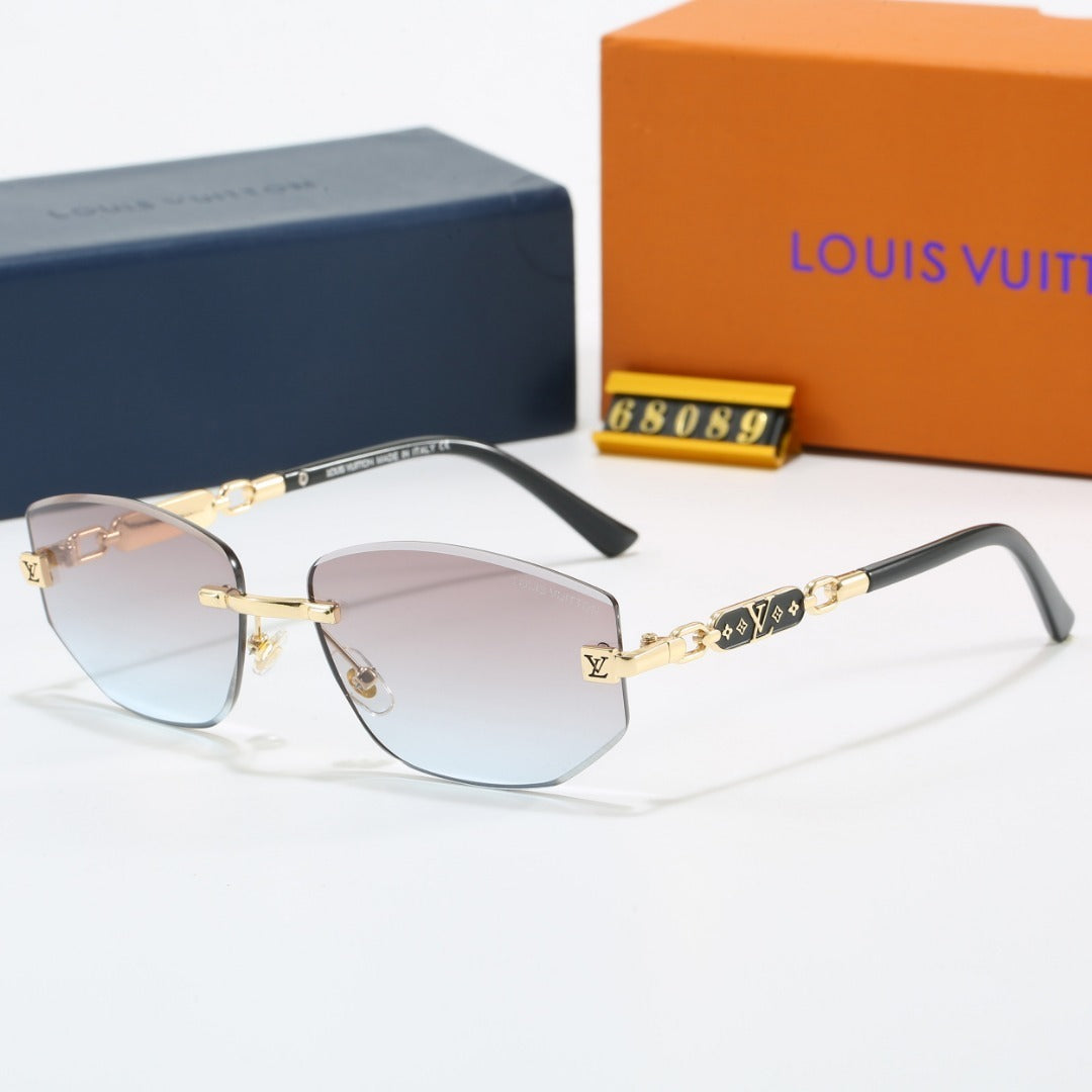 Rimless Polygon Sunglasses with Monogram Details  68089