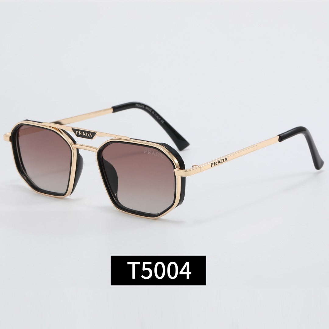 Classic Metal Frame Polygon Sunglasses Male Retro 5004