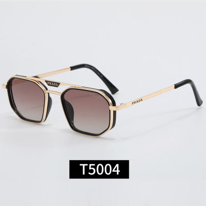 Classic Metal Frame Polygon Sunglasses Male Retro 5004