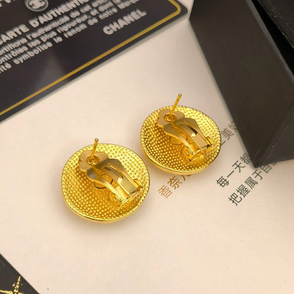 Vintage Round Gold Earrings