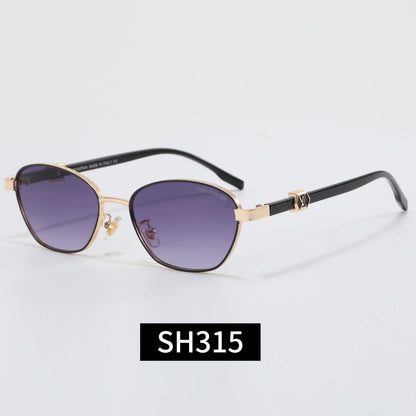Thin Metal Frame Geometric Sunglasses SH315