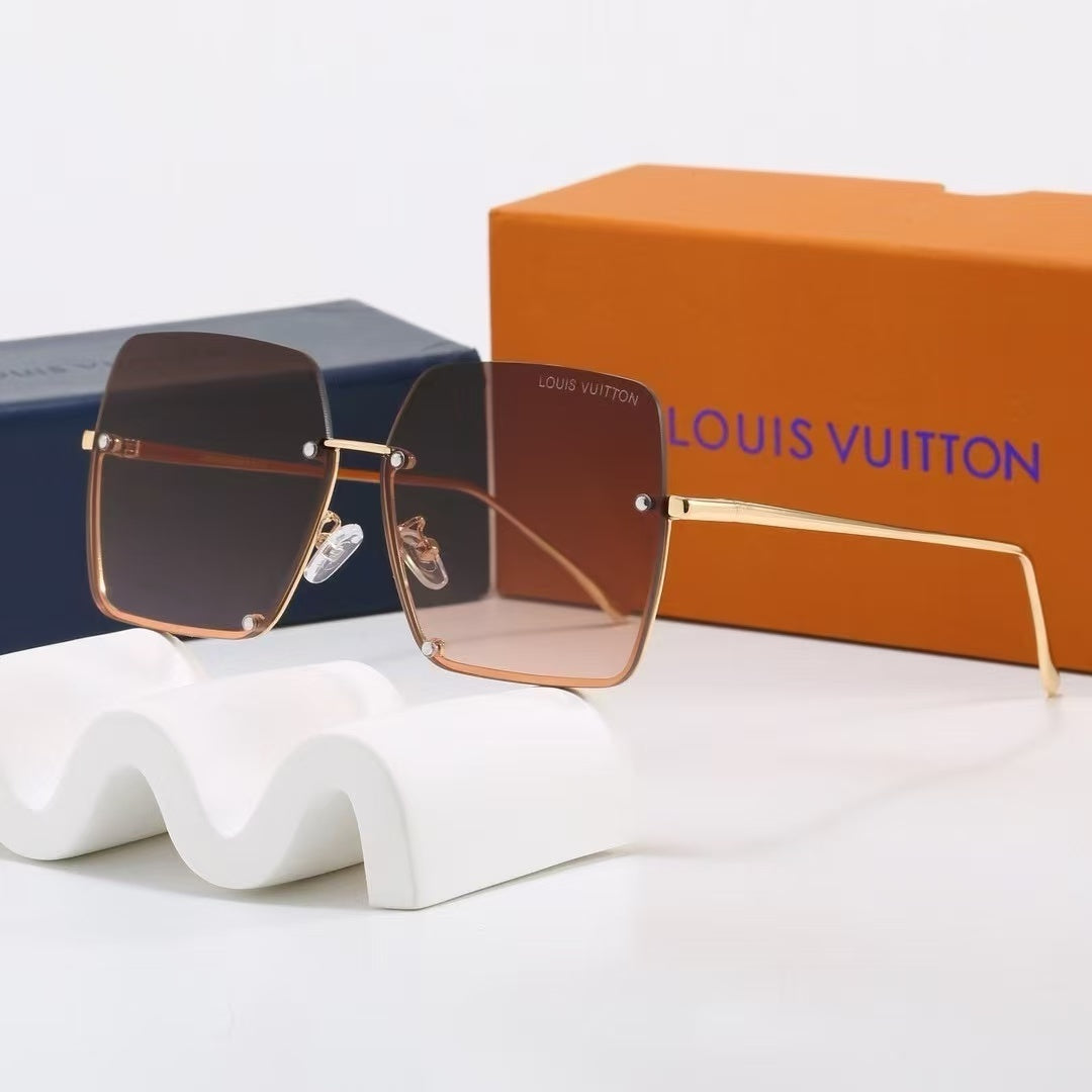 Frameless Oversized Square Gradient Sunglasses