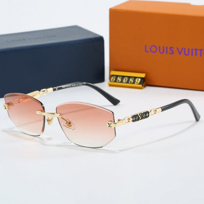 Rimless Polygon Sunglasses with Monogram Details  68089