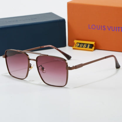 Metal Double Bridge Square Sunglasses  9061