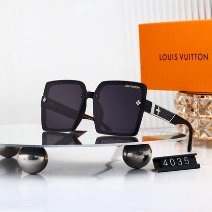 Oversized Sunglasses with Patterned Temples  4035
