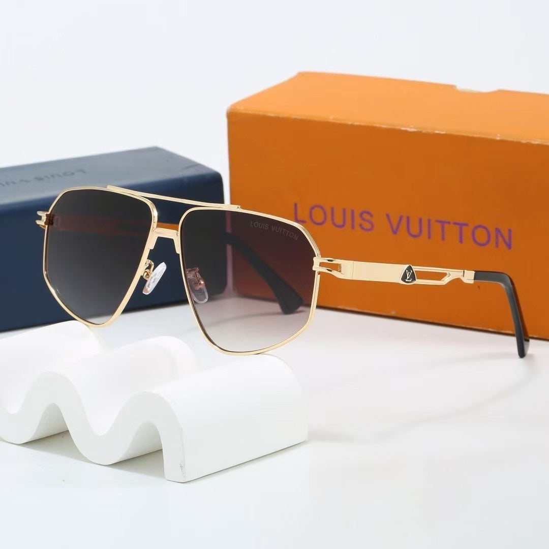 Metal Vanguard Double Bridge Aviator Sunglasses