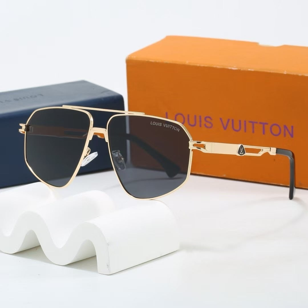 Metal Vanguard Double Bridge Aviator Sunglasses