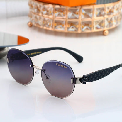 Rimless Sunglasses with Clover Detail (Model 3533)