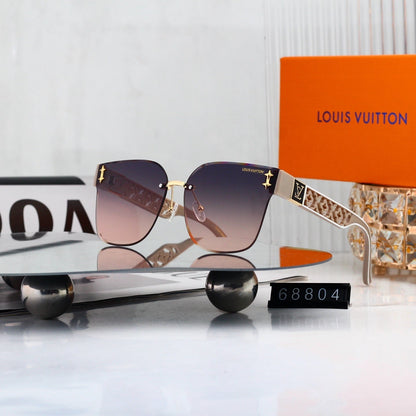 Frameless Oversized Sunglasses with Cut-out Star Accents 68804