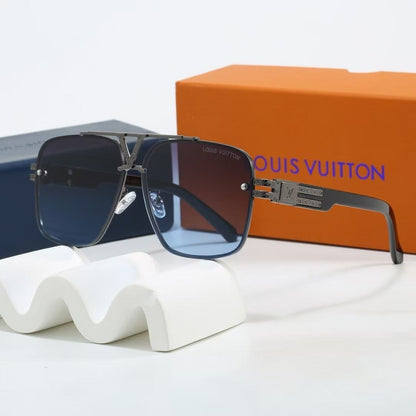 V-Logo Double Bridge Aviator Sunglasses