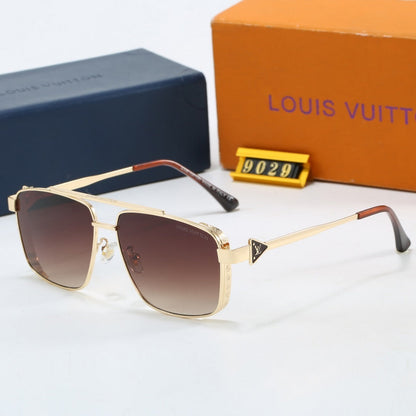 Double Bridge Metal Square Sunglasses