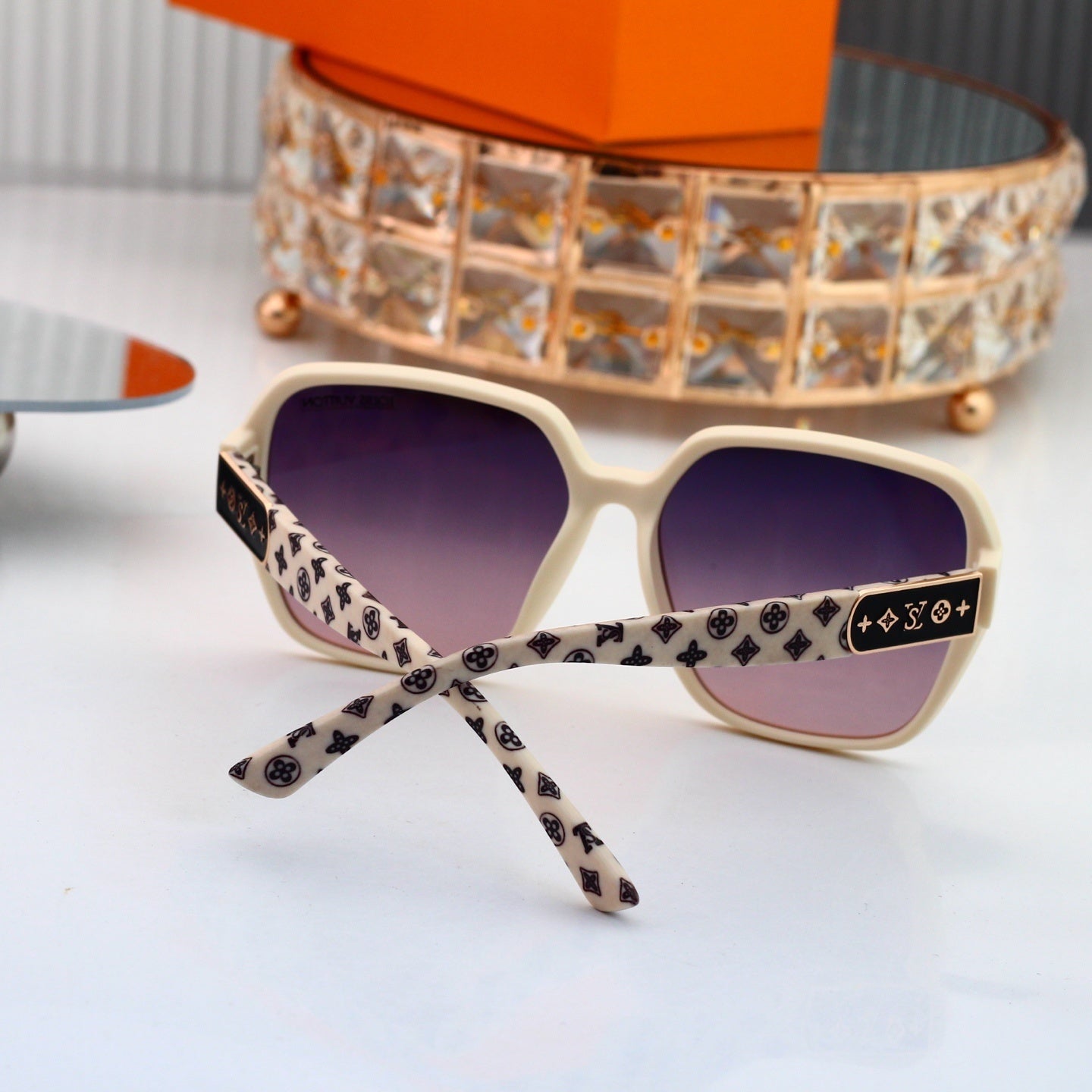 Monogram Temples Oversized Sunglasses 4054