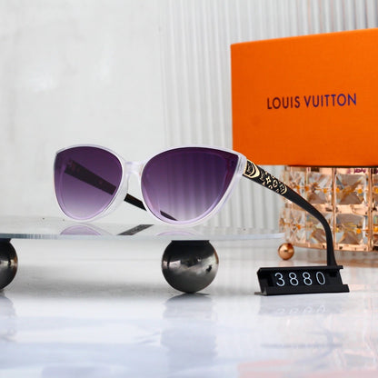 V-Logo Cat Eye Sunglasses with Monogram Temples (Model 3880)