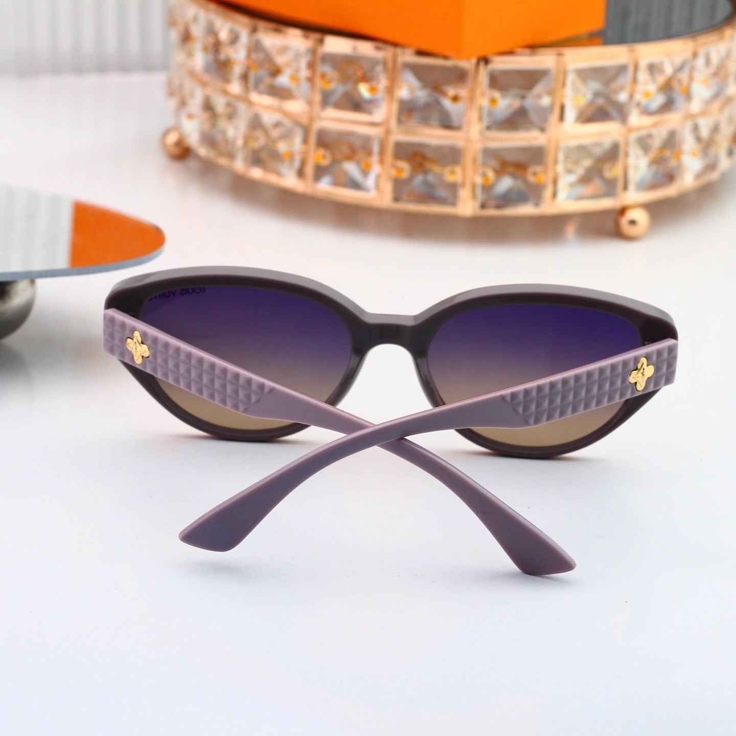 Cat Eye Sunglasses with Patterned Temples (Model 6125)