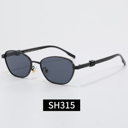Thin Metal Frame Geometric Sunglasses SH315
