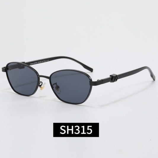 Thin Metal Frame Geometric Sunglasses SH315